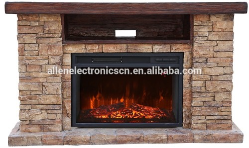 Decor Flame TV Console Indoor Used Polystone Mantel Electric Fireplace Heater with Intermedia Function