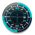 Dial de estilo deportivo azul y negro para reloj