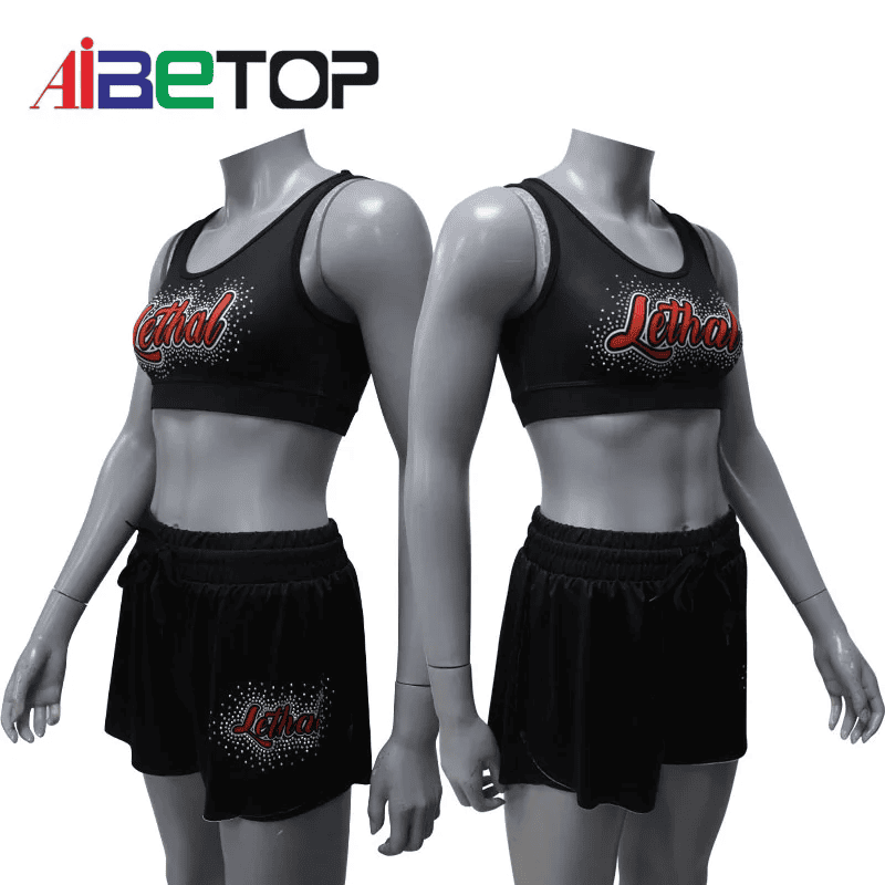 Simple style cheer uniform athletics outfits comfortable cheerleading practice sets4