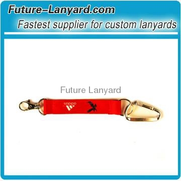 Sublimation printed red color custom keychain with trigger clip
