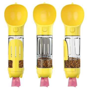 dog travel water bottle with food container