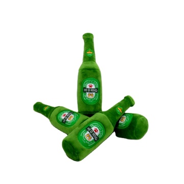 Customizable Green Beer Bottle Plush Dog Toys