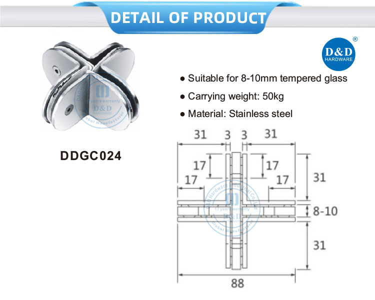 glass shower door clips