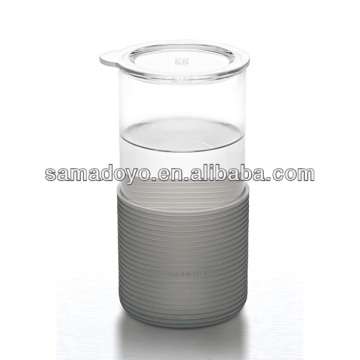 Samadoyo 450ml clear glass tea cups with silica gel holder for making flower tea