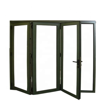 Folding Door with Glass Panel Aluminum Frame Bi Fold Garage Door