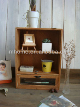 Japanese wooden small desktop book rack for household