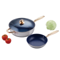 Stainless steel wok with lid for household use