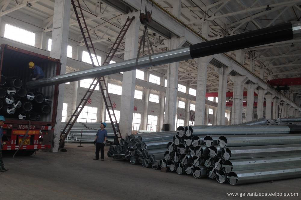 Bitumen Painting and Galvanized Polygonal Steel Pole