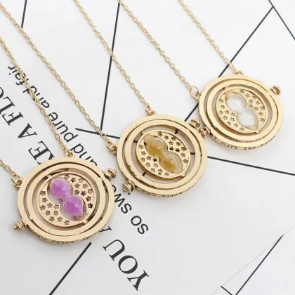 Top Selling Film Gold Plated Harry Potter Time Turner Necklace