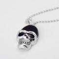 Black Onyx Skull Gemstone Pendant Necklace with Silver chain