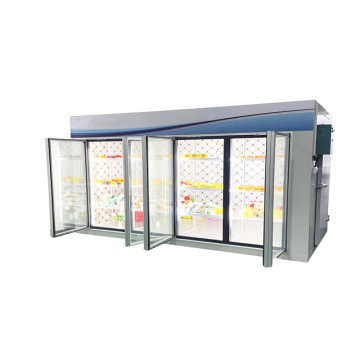 Glass Door Walk in Cooler ColdRoom For Supermarket
