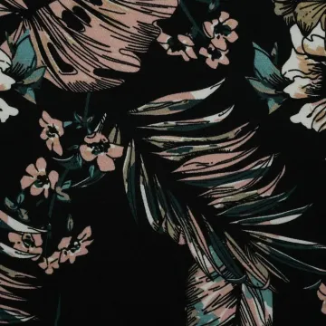 Aop Viscose ผ้าสแปนเด็กซ์ซิงเกิลเจอร์ซีย์พิมพ์ลาย