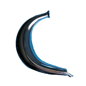 Banana Muffler Exhaust System with Chrome Finish and Gasket for 49cc-80cc Motorized Bicycles