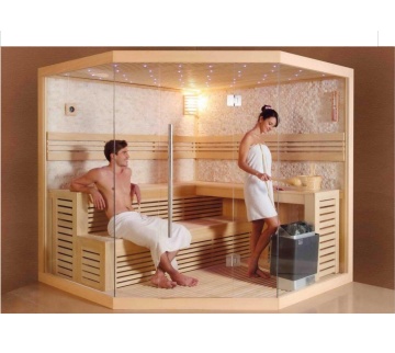 OEM Freestanding Hemlock Sauna House with Cheap Steam Room and LED Lights