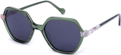 C3 Acetate Glasses Frame Green、Pattern White