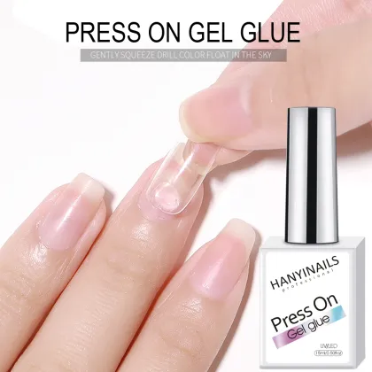 Hanyinails Hard Gel Glue Diamonds No-Learn Nail Tips Press-On Nails Extension Gel Glue