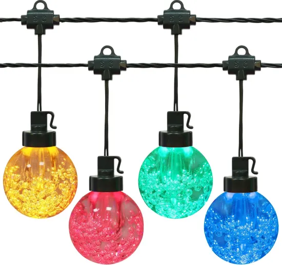 26-42FT LED Festoon String Lights G50 Colored Globe Bulb - Indoor/Outdoor Connectable Light String