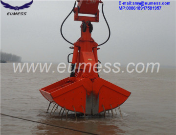 Hydraulic clamshell excavator grab