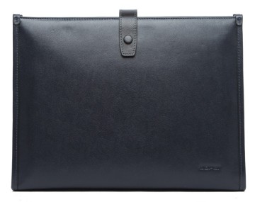 Hot-sale Newest Stylish Designer Elegant Blue Business Men's Genuine Leather Shoulder Document Bag with Button