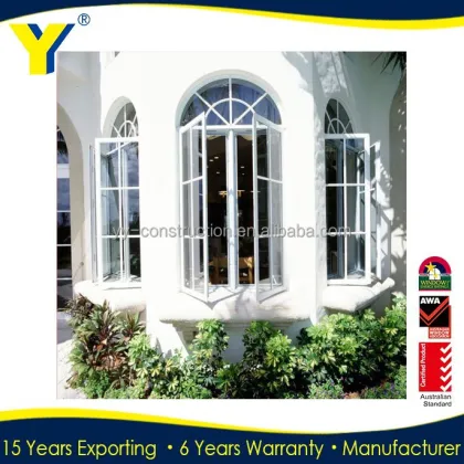 Wood Arched Windows and Shutters with Corner Window Design - Made in China Doors and Windows