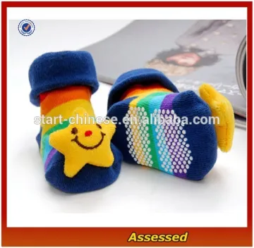 Hosiery Manufacturers Korea Fashion Star Pattern Baby shoe socks /Custom Non-slip Toddler Socks/Baby Slipper Socks---AMY15416