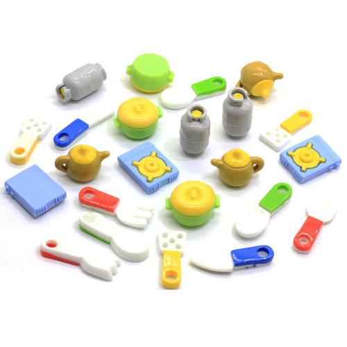 Multi Type Servies Vormige 3D Cabochon Handgemaakte Bead Charms 100 stks / zak Of Keukentafel Ornamenten Bead DIY Spacer