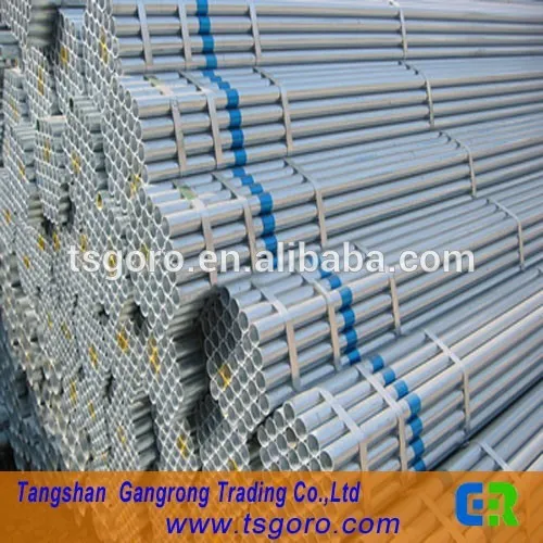 hebei low carbon or mild steel welded zinc coated pipe size from tangshan