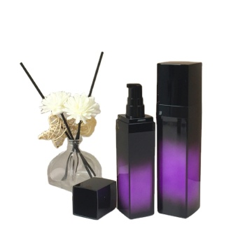 Acrylic Purple Spray Bottles: 30ml, 50ml, 100ml Square Plastic Cosmetic Bottles with Pump