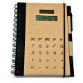 Brown Paper Hardcover Calculadora Notebook Excutive com caneta