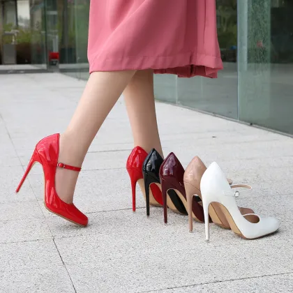 Elegant Bridal Leather Mary Jane Heels & High Heel Pumps for Weddings