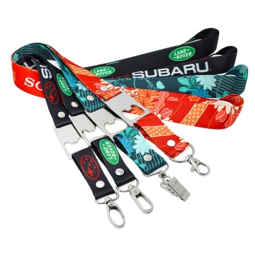 Custom Logo Sublimation Printing Beer Opener Lanyard Neck Strap