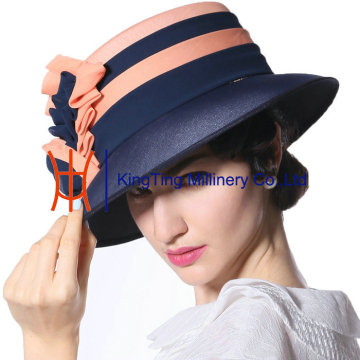 2015 New Arrival Summer Fashion Multicolor Women Hats Ladies Chiffon Formal Hats