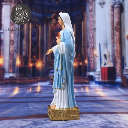 8-inch Catholic Immaculate Heart of Mary Statue: Resin Sculpture for Decoration and Religious Gift