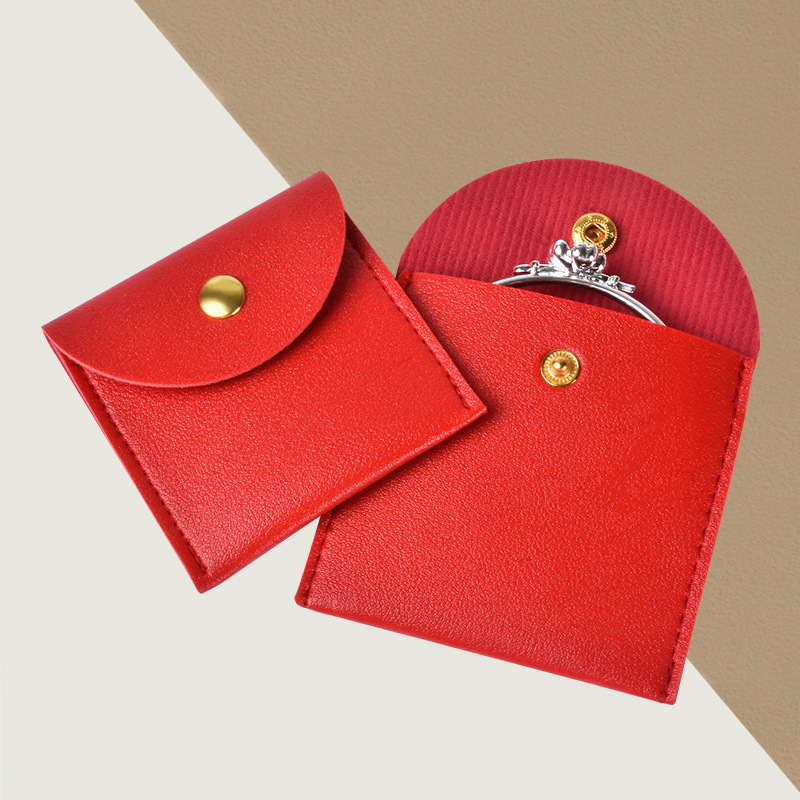 Leather Snap Jewelry Bag for Rings and Necklaces