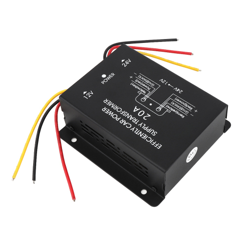 20A 360W DC 24V to 12V 20A Black Power Converter Electric lron Inverter Voltage Reducer Step-down Transformer for Car