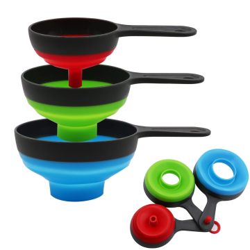 Food Grade Collapsible Silicone Funnel Bottles for Liquid Packaging