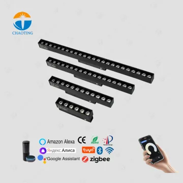 Tuya WiFi Dimmable LED Track Lighting System 48V 20MM 3000K 4000K 6000K COB Linear LED Magnetic Grille Lights