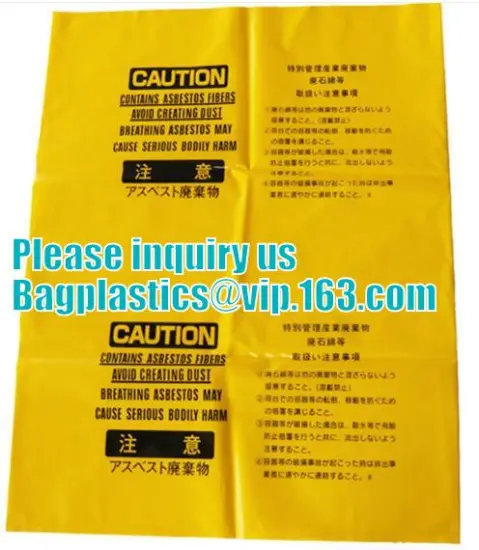 building waste bag asbestos bag, building waste bag asbestos garbage bag, Disposal Plastic Bag for Construction Waste