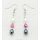 white pearl hematite earring