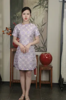 Graceful Lotus New Chinese Cheongsam Dress