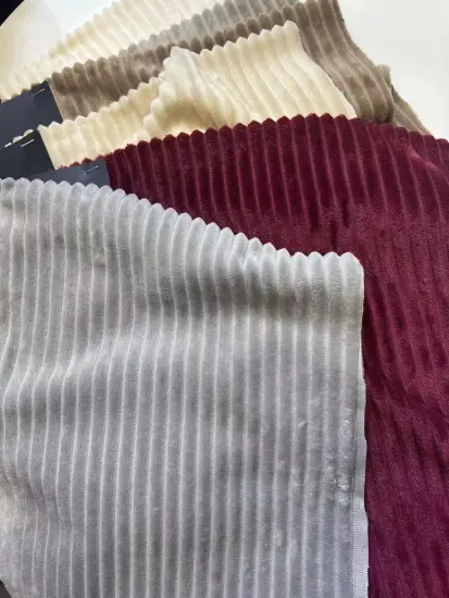 Polyester solid color strip flannel fabric