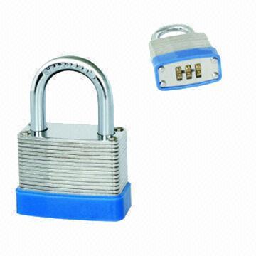 Steel Laminated Combination Padlock with Hardened Steel Shackle