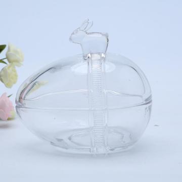 Easter Glass Egg Jar For Candy  Bunny Handle