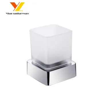 Brass Wall Glass Toothbrush Holder - Hotel Tumbler Bathroom Accessories