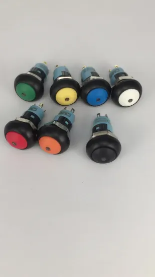 12mm plastic latching led push button switch