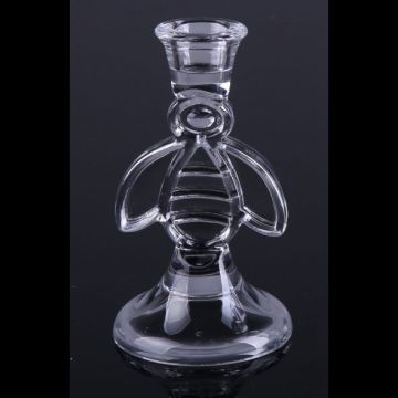 Glass Bee Shaped Candlestick Holder