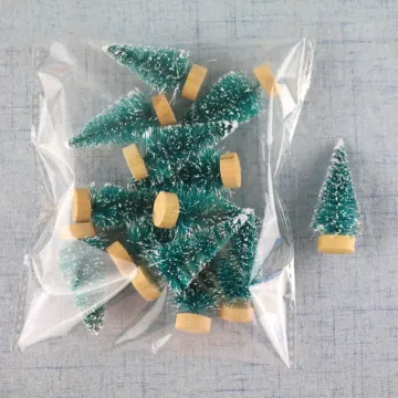 12-Piece Miniature Artificial Christmas Trees: Snow-Frosted Pine Trees for DIY Party Decorations and Ornaments