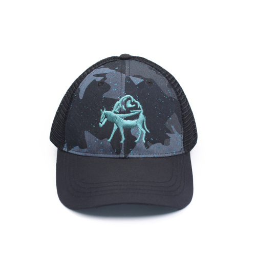 Mesh Trucker Cap Adult Animal Embroidery 6 Panel Mesh Baseball Cap Supplier