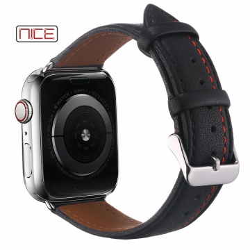 Apple Watch Series Straps - 38mm, 42mm, 44mm, 45mm - Genuine Leather & Contrast Color Bands