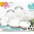 Glass Tableware Set With Floral Pattern
